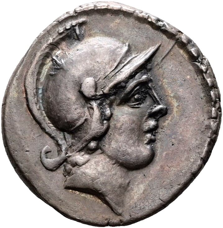 RRC | 450/1a | Denarius Serratus | RRC 450/1a — Obverse