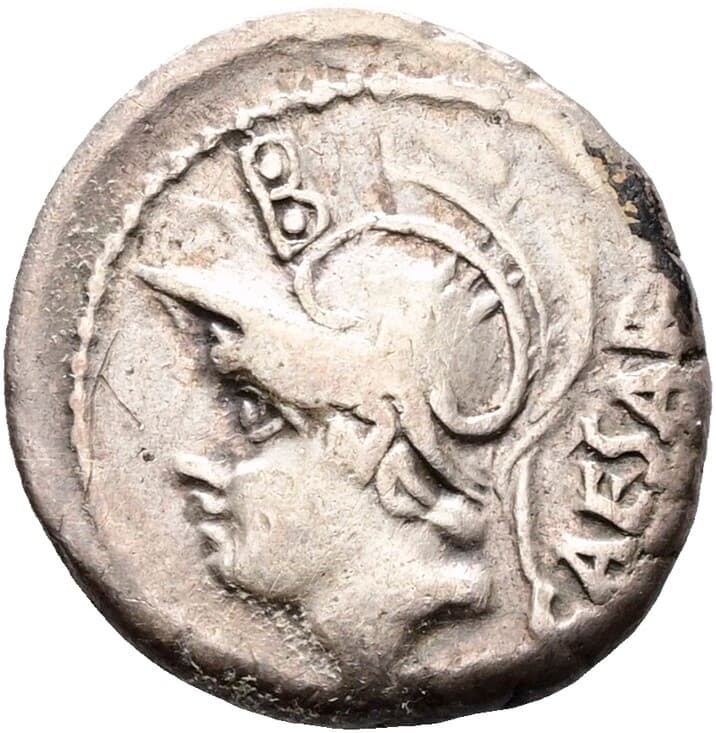RRC | 320/1 | Denarius Serratus | RRC 320/1 — Obverse